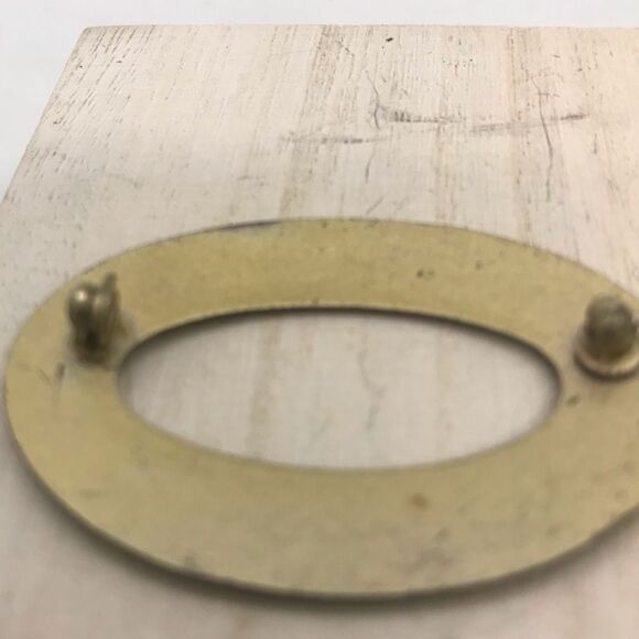 Vintage Enamel Oval Brooch 50s Mid Century Modern - Picture 9 of 13